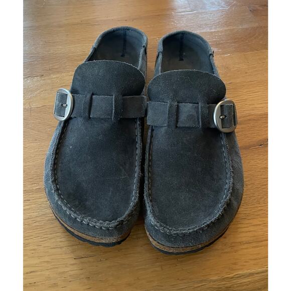 BIRKENSTOCK Buckley clog shoes Suede Leather Navy size EU 42 US 11 narrow/medium - Picture 4 of 11